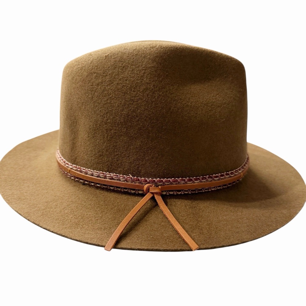Anna & Ava Women 100% Wool Fedora Hat Brown Western Rancher Wide Brim Boho Fall - Picture 2 of 8